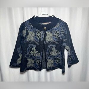Heather B Shawl Cape Women’s Vintage Floral 100% Wool Top | PS